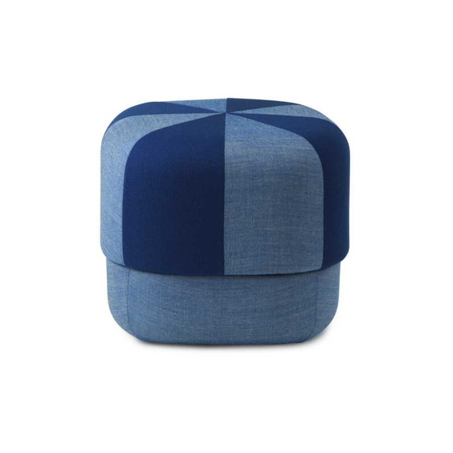 Pouf Circus Duo Blue mit Marineblau