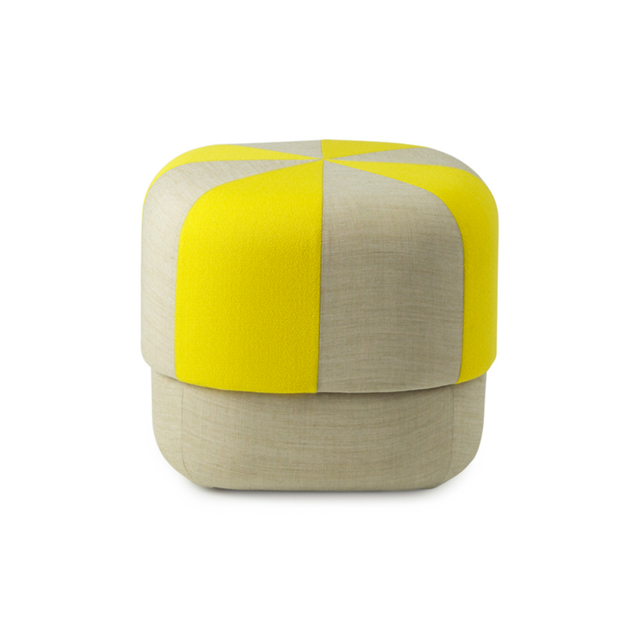 Pouf Circus Duo gelb mit Beige