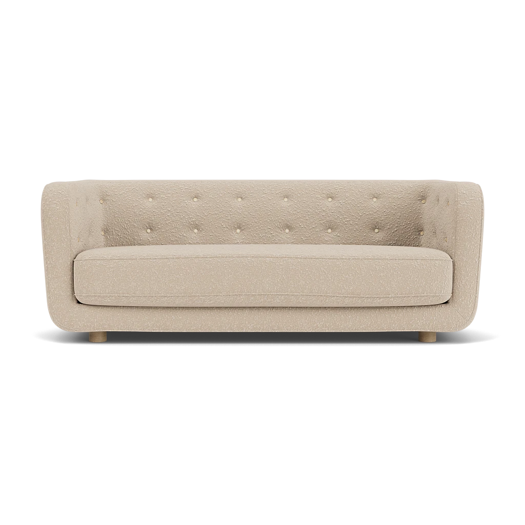 Sofa VILHELM beige mit Eichenbasis