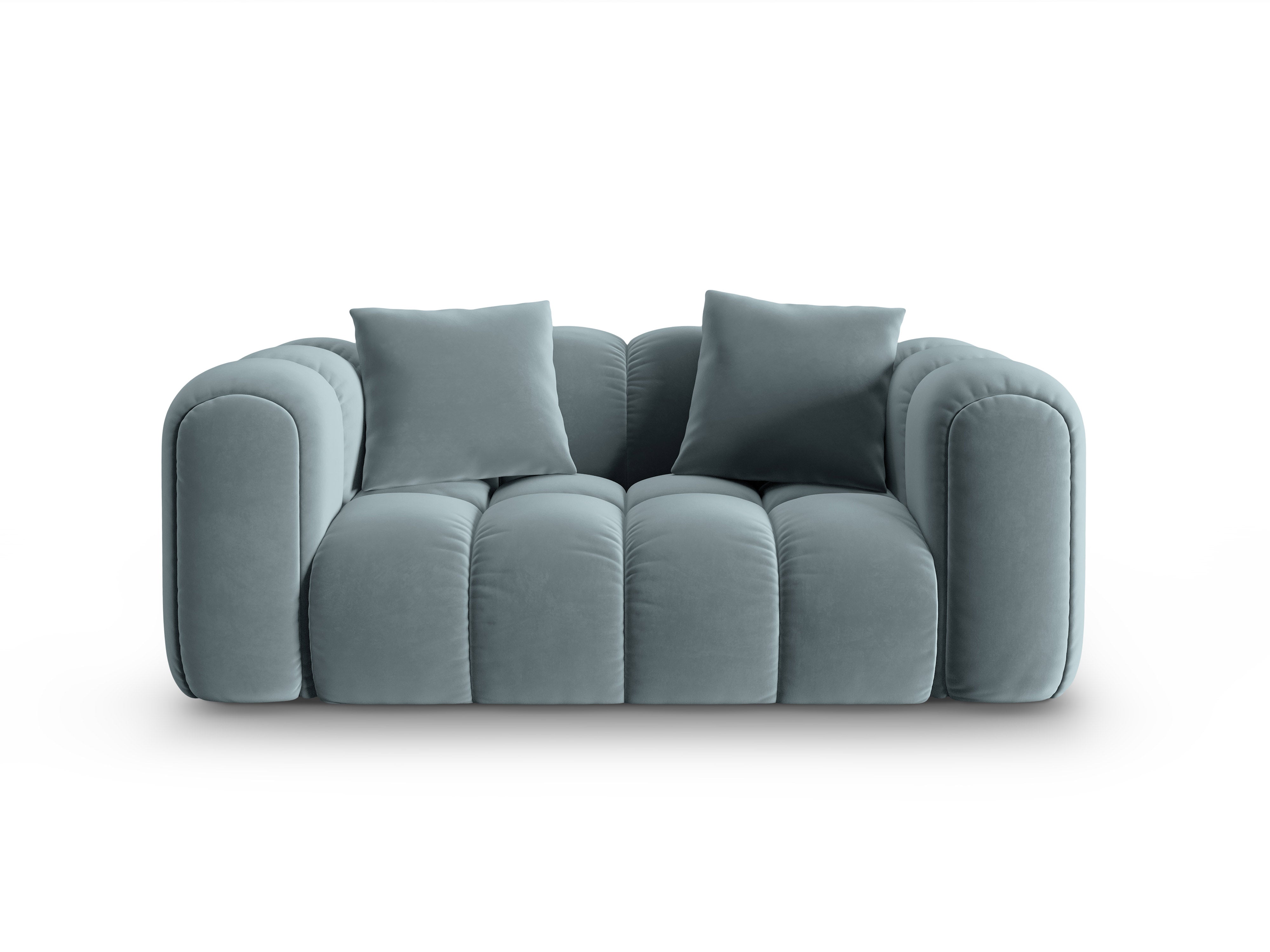 Sofa aksamitna 2-osobowa ASTRO jasnoniebieski