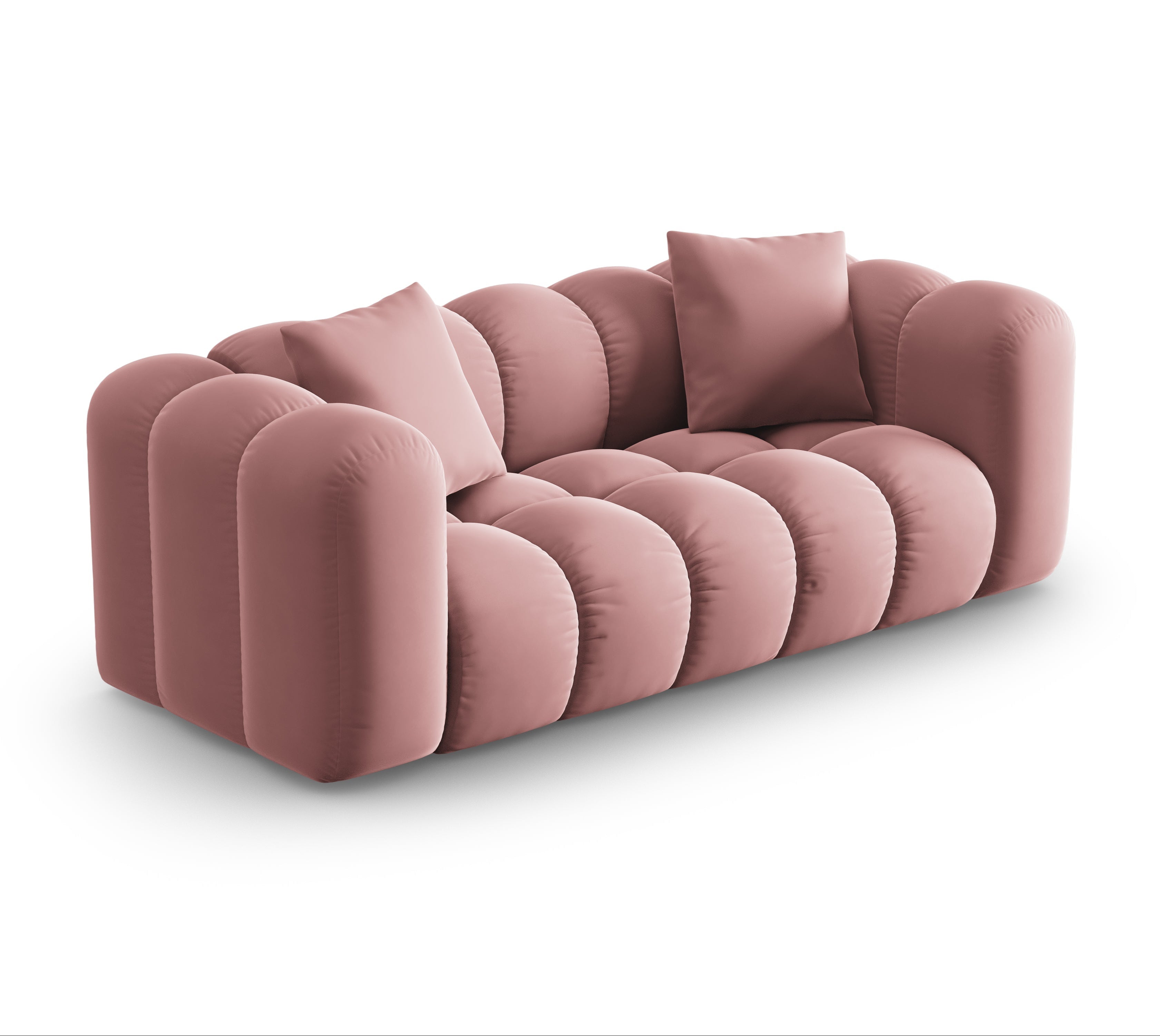 2-person velvet sofa Halley pink