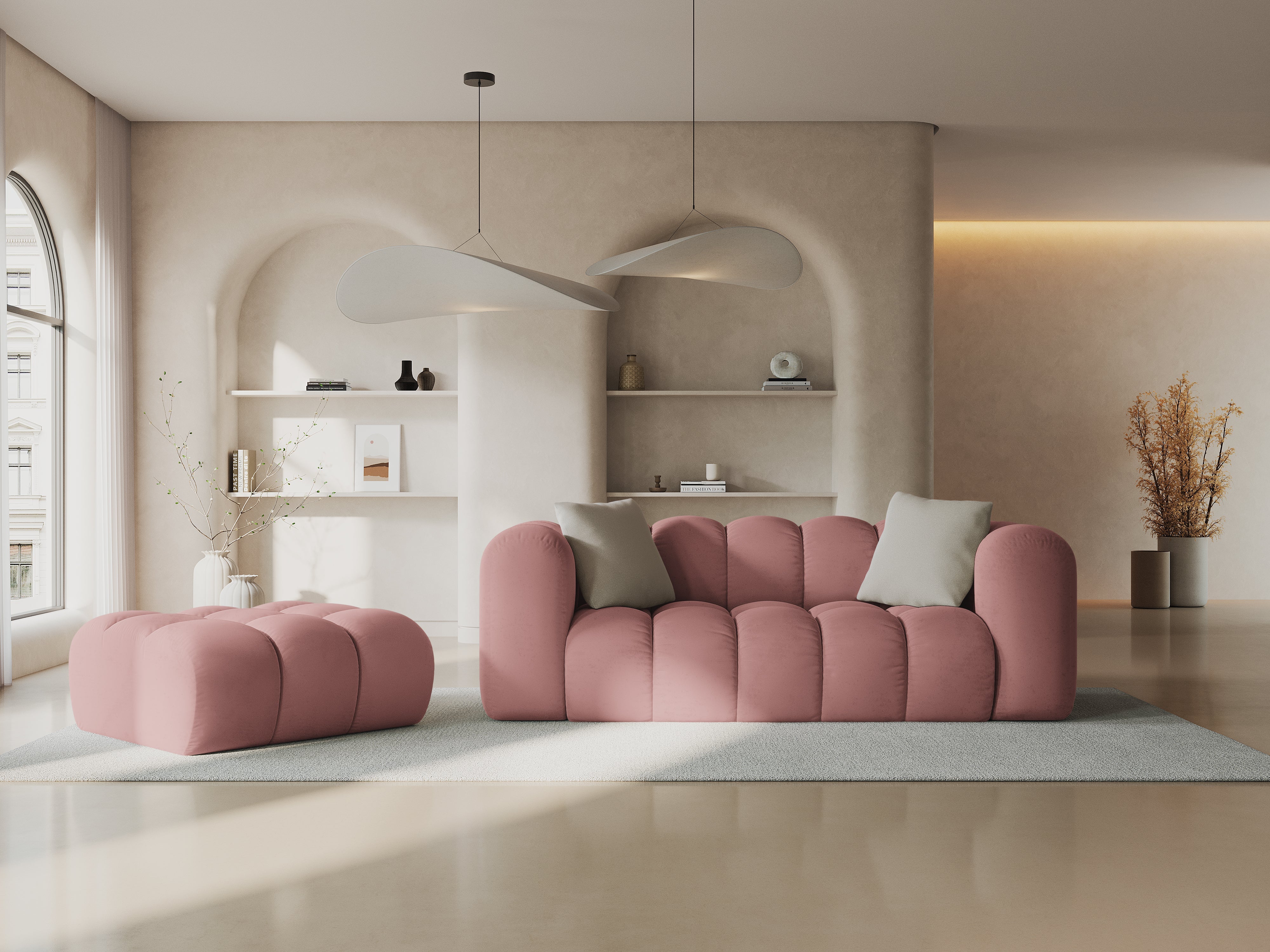 2-Personen-Samtsofa Halley Pink