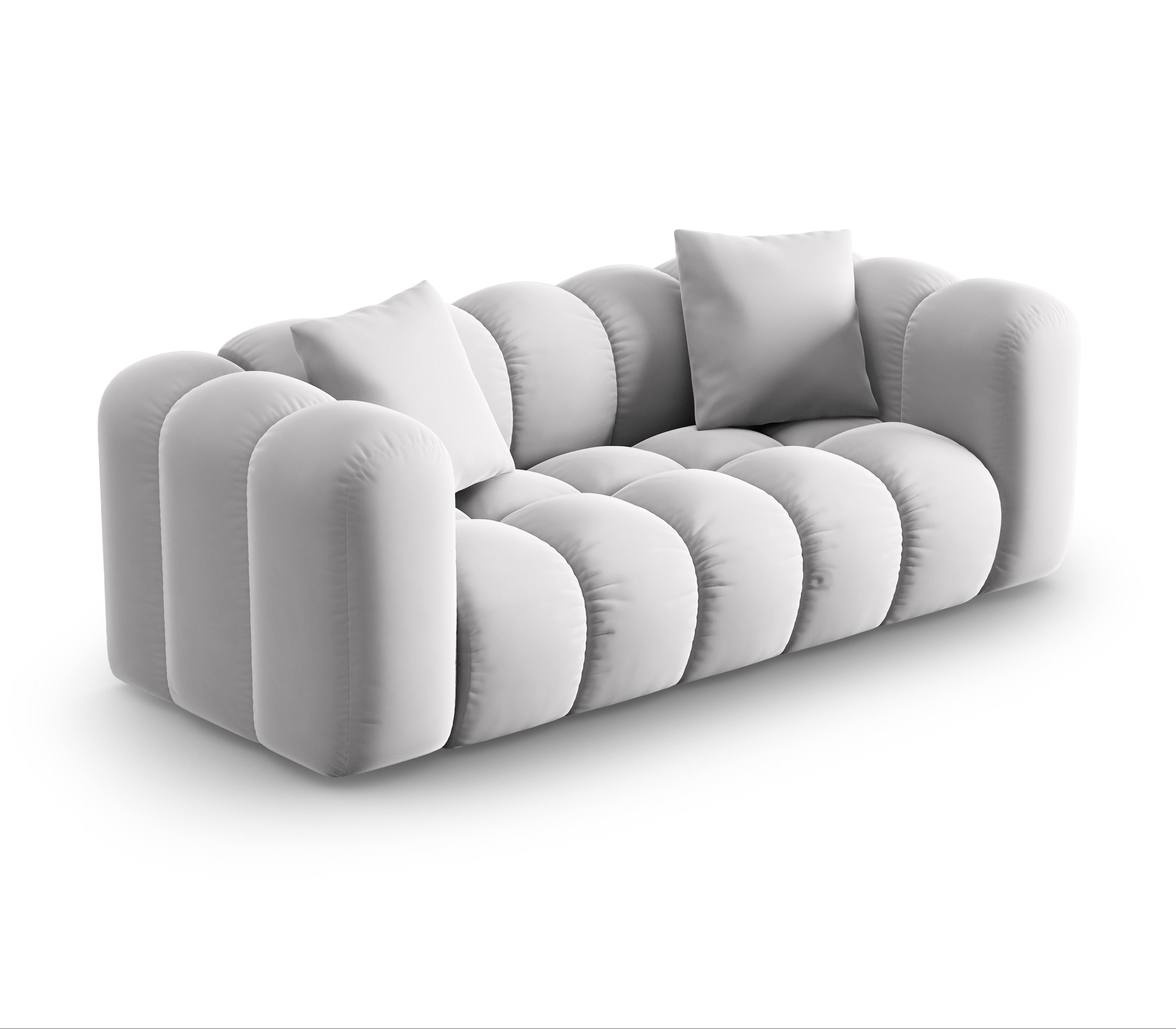 2-seater velvet sofa Halley silver