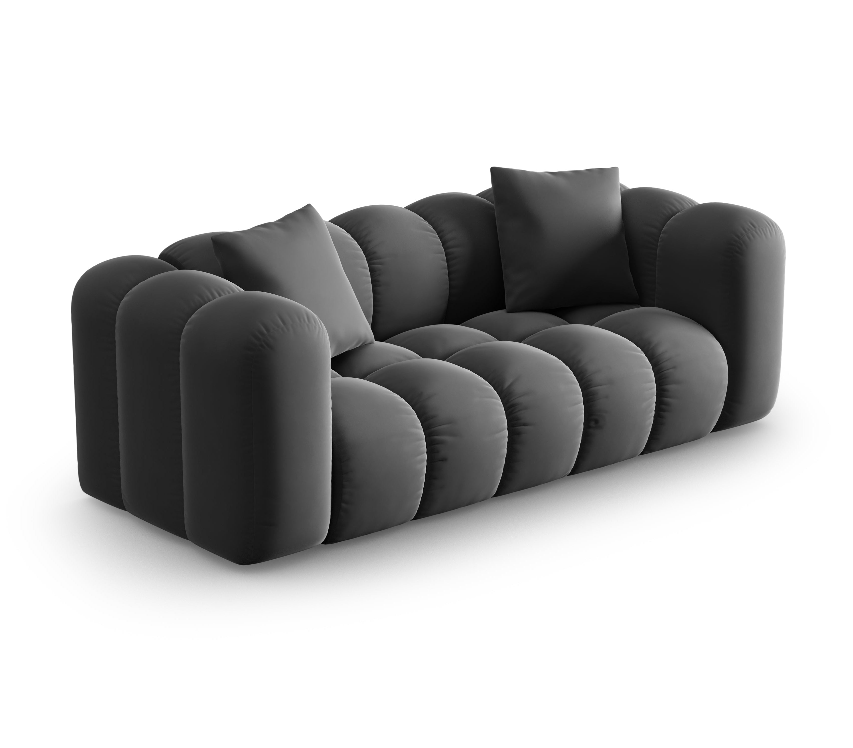 2-seater velvet sofa Halley gray