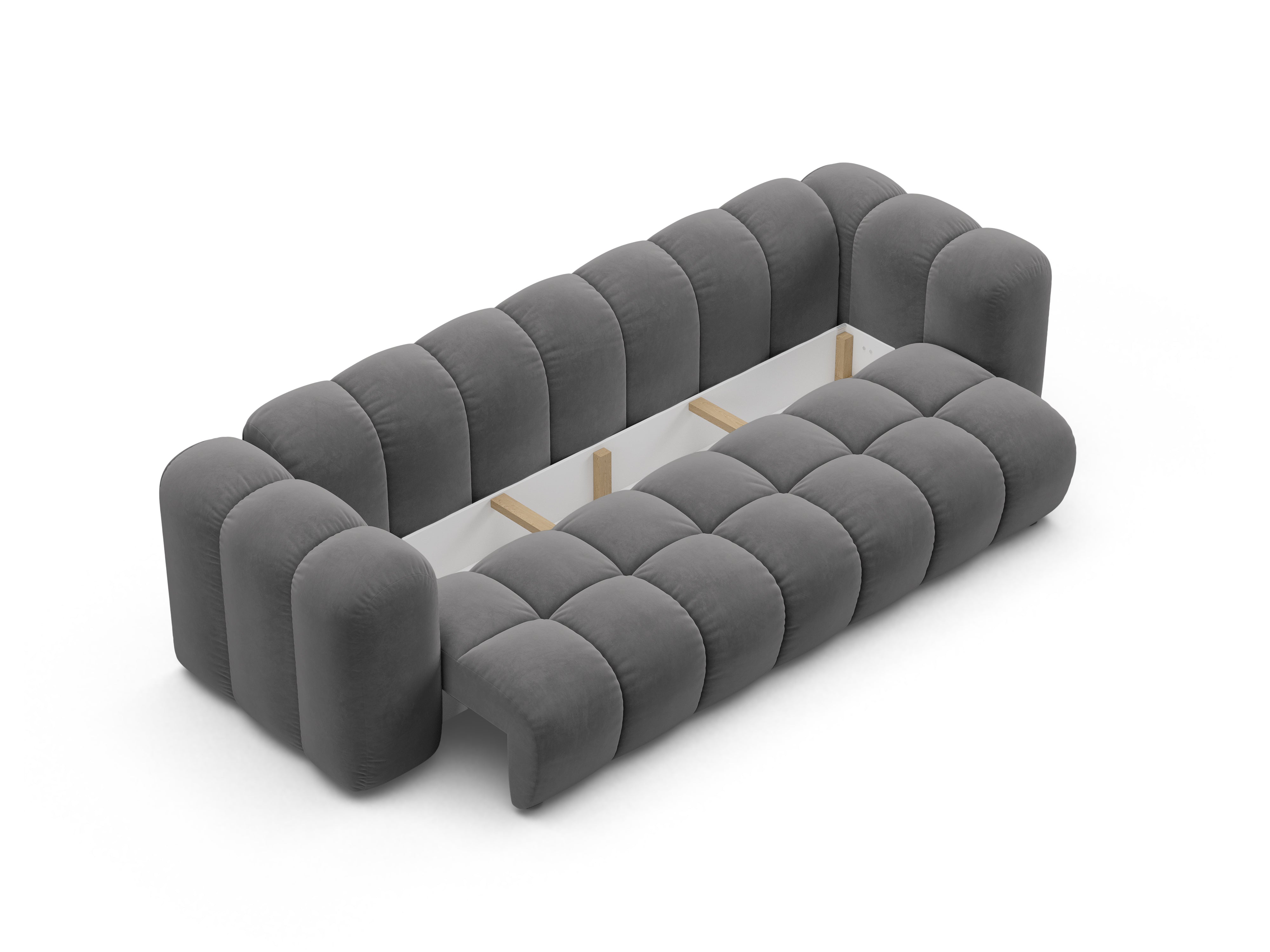 Sofa aksamitna z funkcja spania ASTRO szary