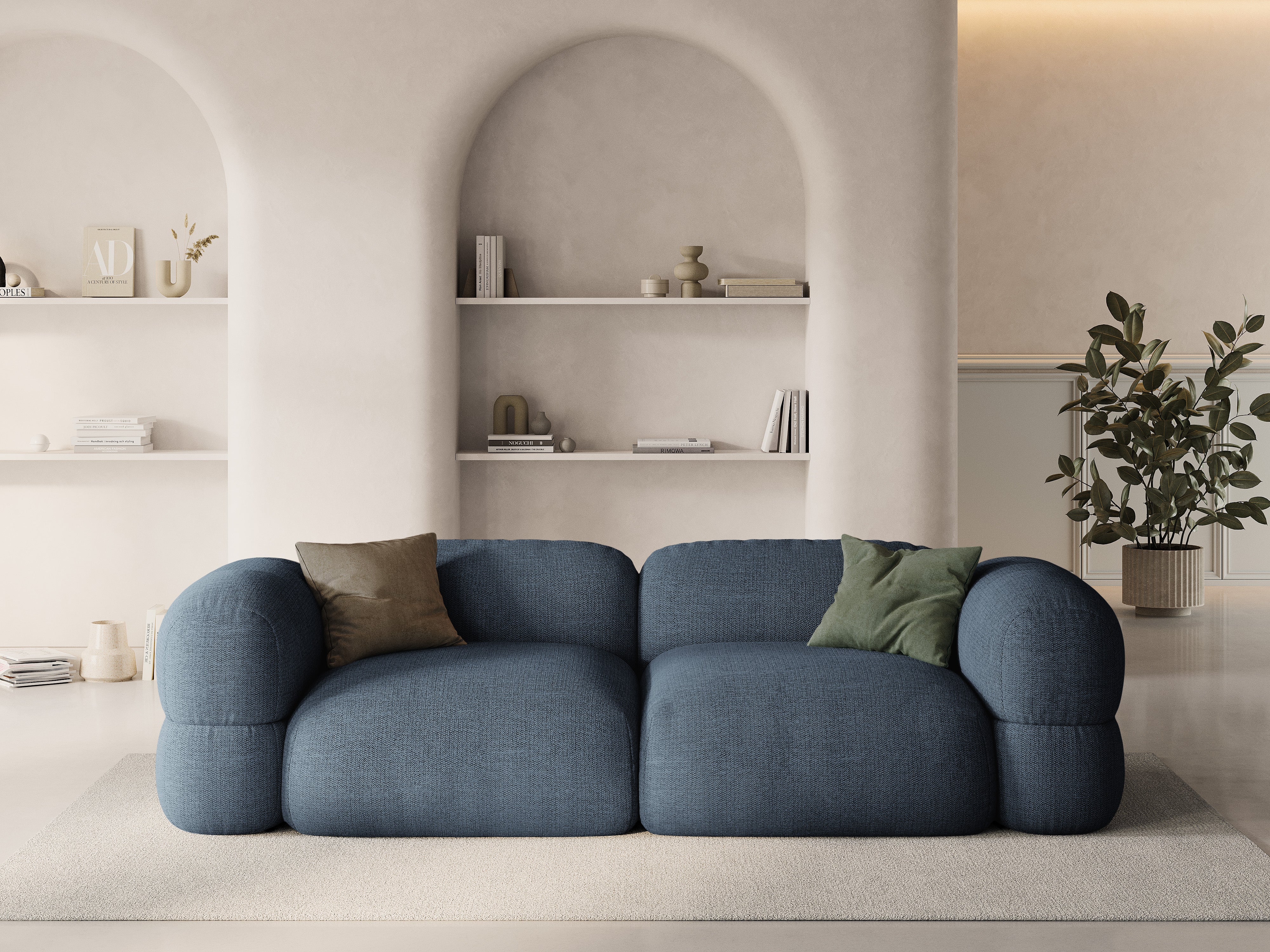 Sofa 4-osobowa ROGER ciemnoniebieski szenil