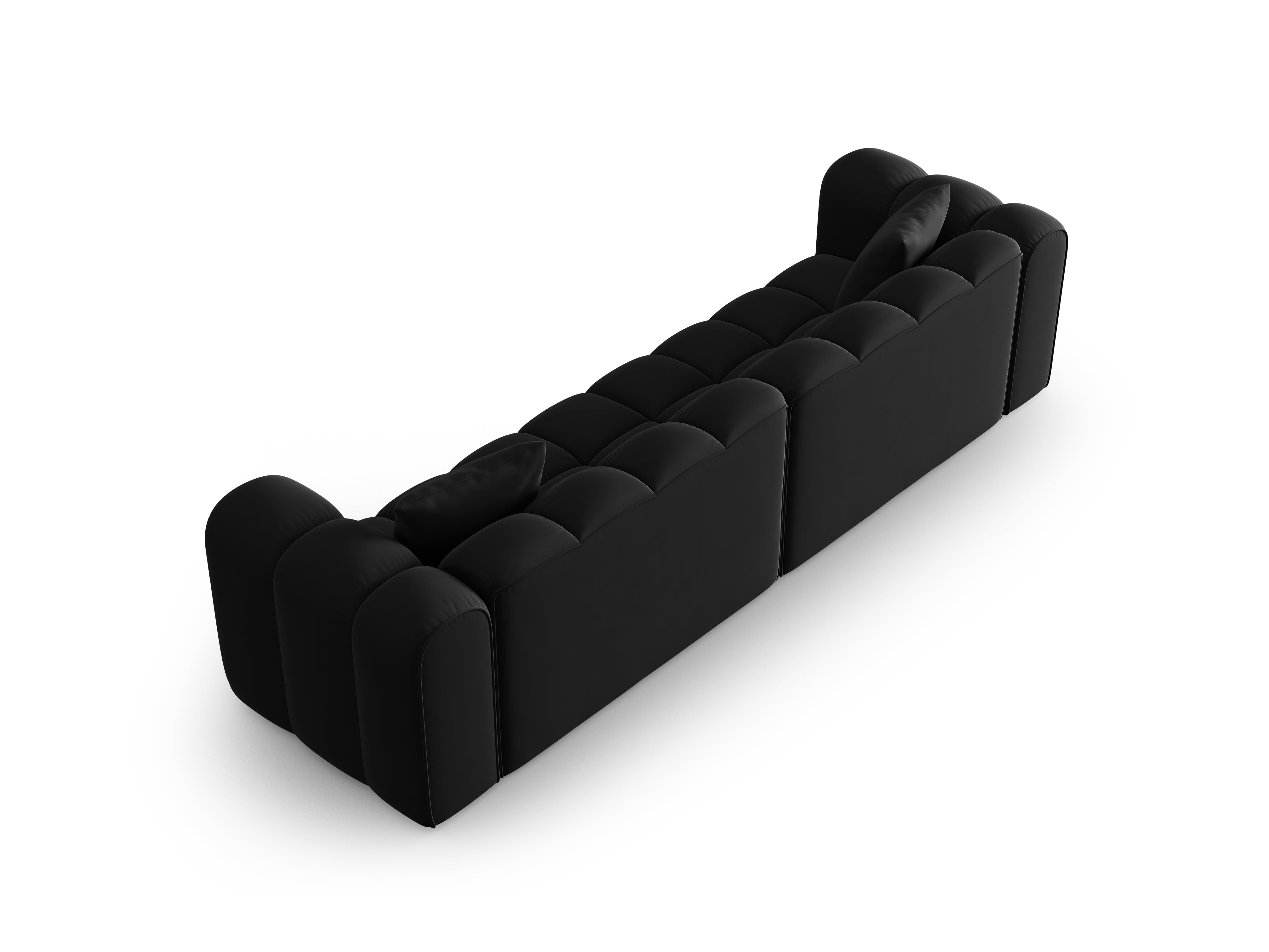 Velvet sofa 4-person black Halley