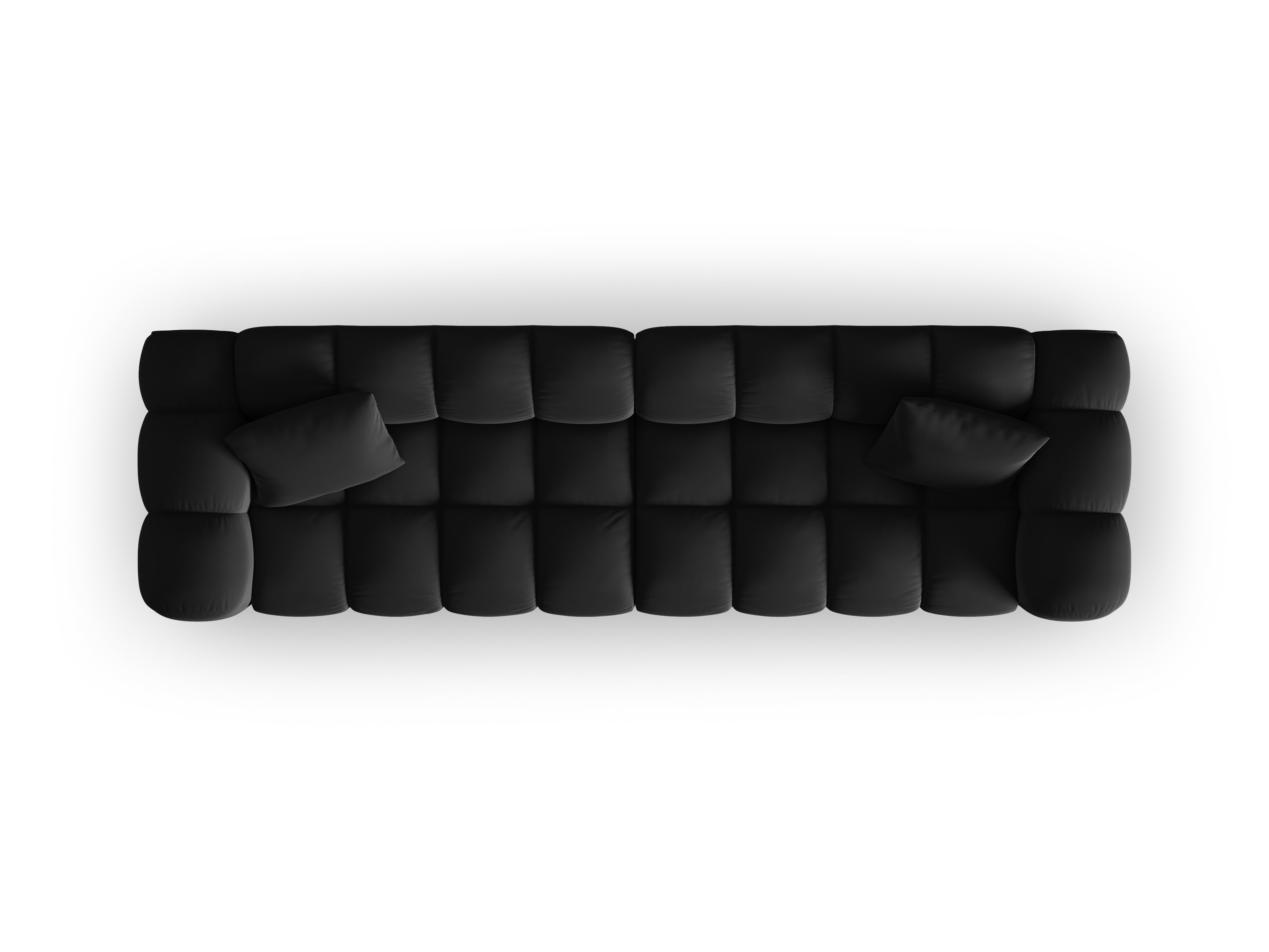 Velvet sofa 4-person black Halley