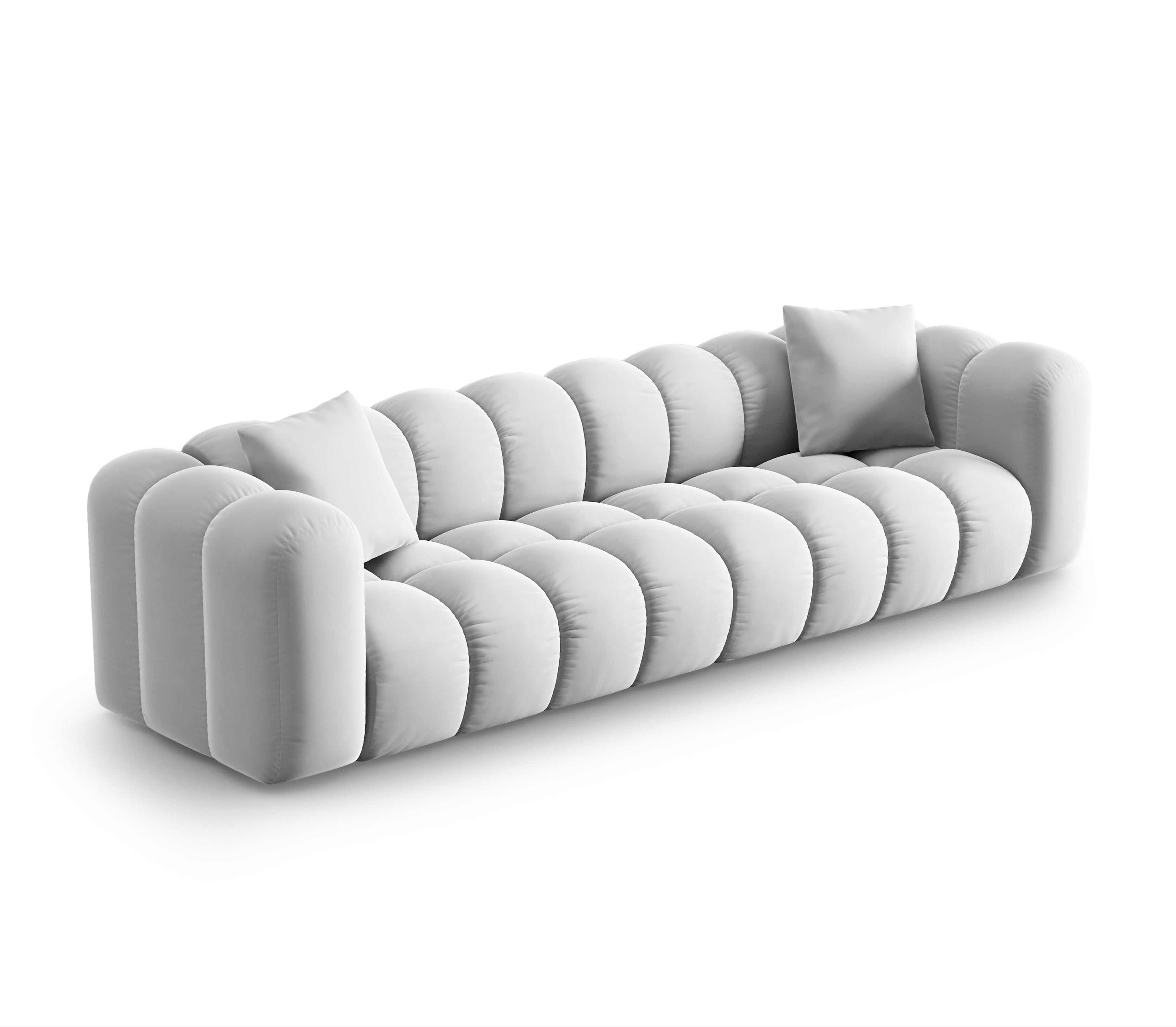 Velvet sofa 4-person silver Halley