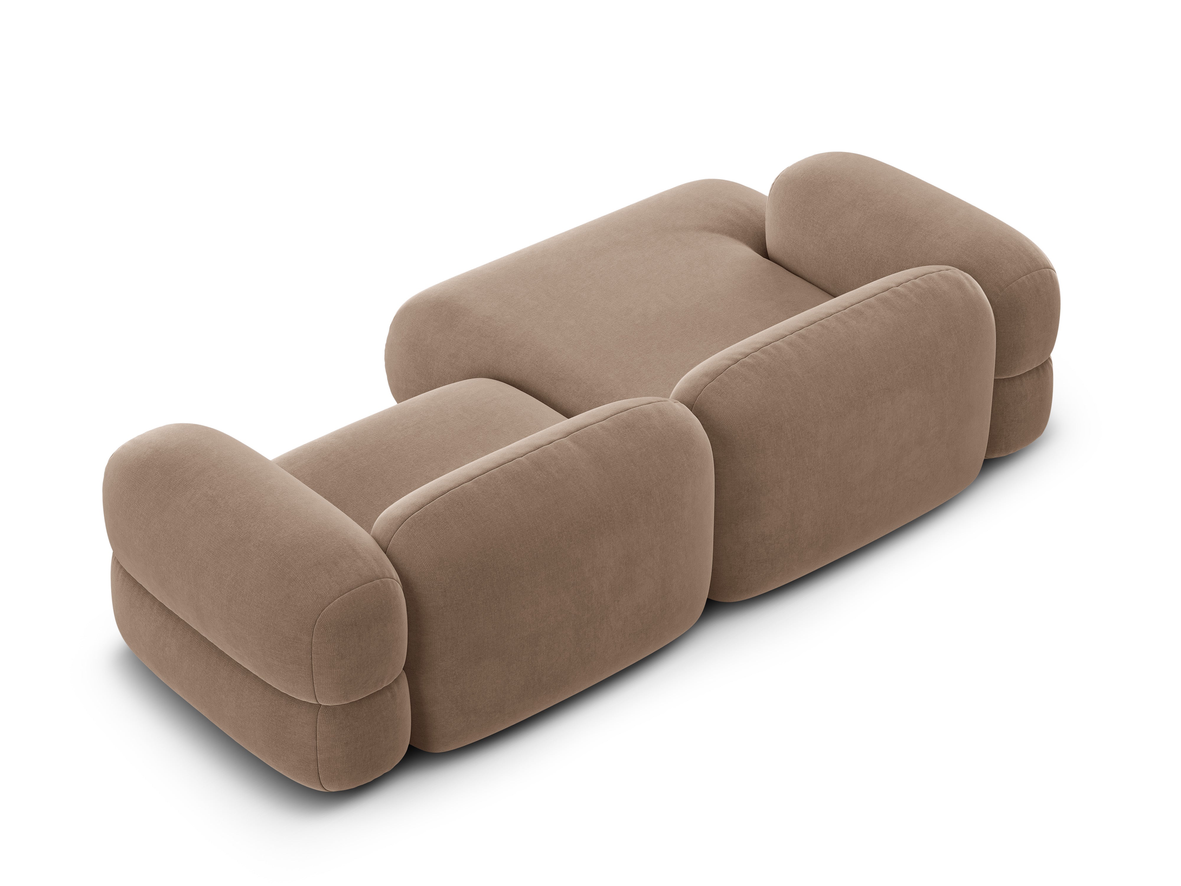 Samt-Ecksofa links ROGER dunkelbeige
