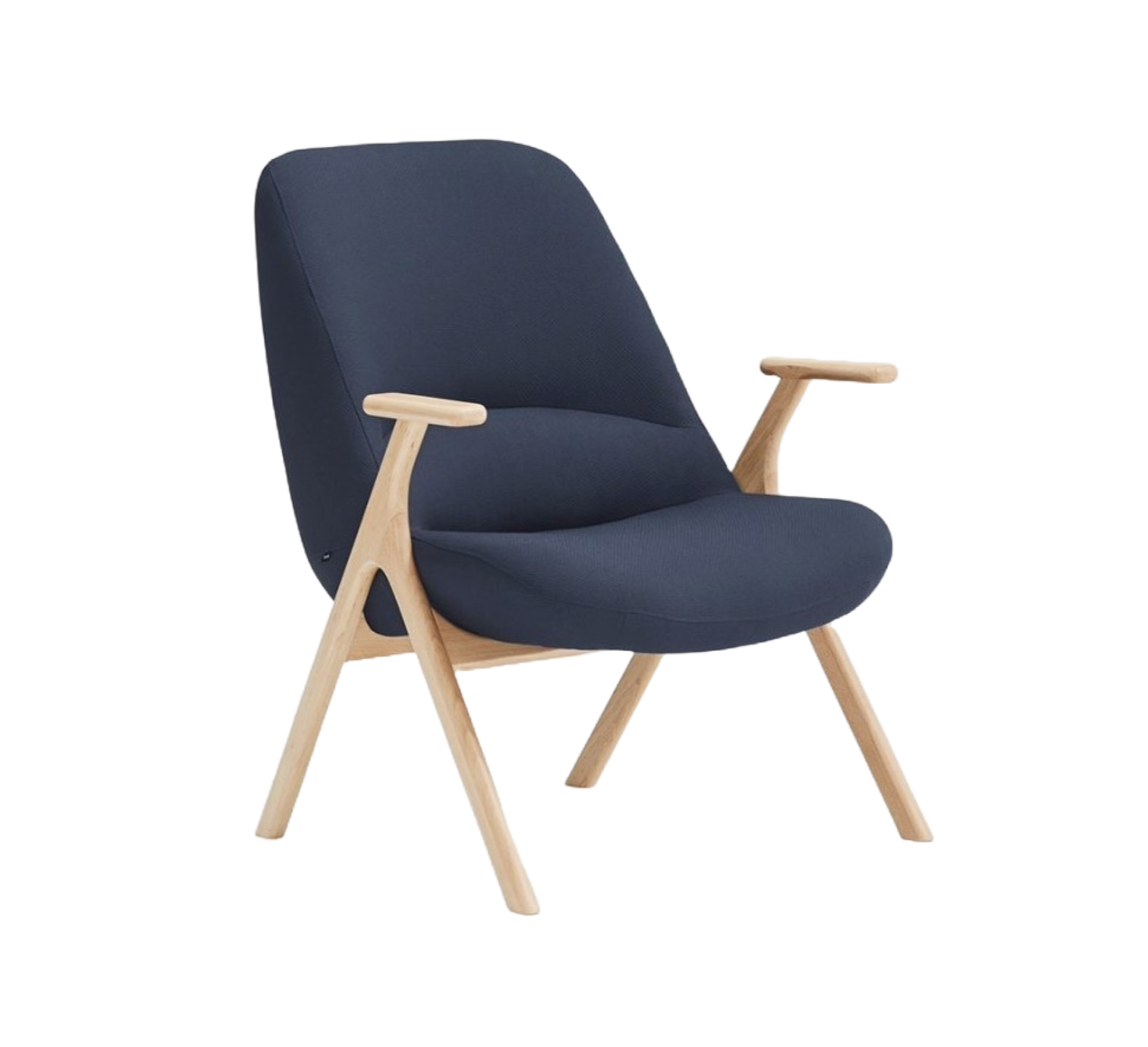 Fotel DINS ciemnoniebieski z drewnianą podstawą [Amelia] Teulat    Eye on Design