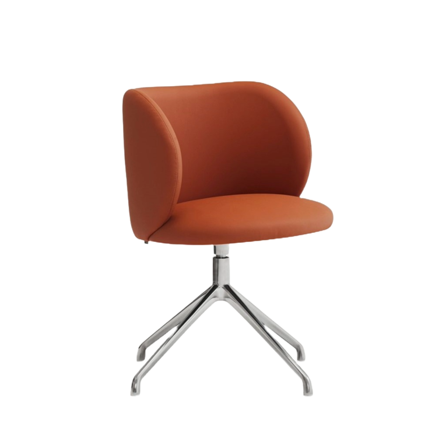 Krzesło obrotowe MOGI pomarańczowa ekoskóra z chromowaną podstawą Teulat    Eye on Design