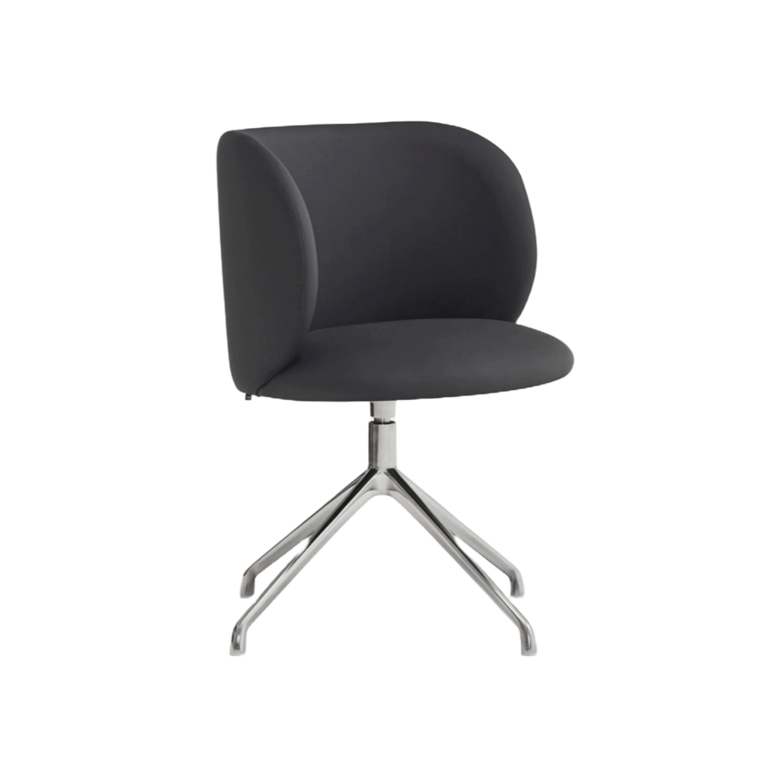 Krzesło obrotowe MOGI czarna ekoskóra z chromowaną podstawą Teulat    Eye on Design