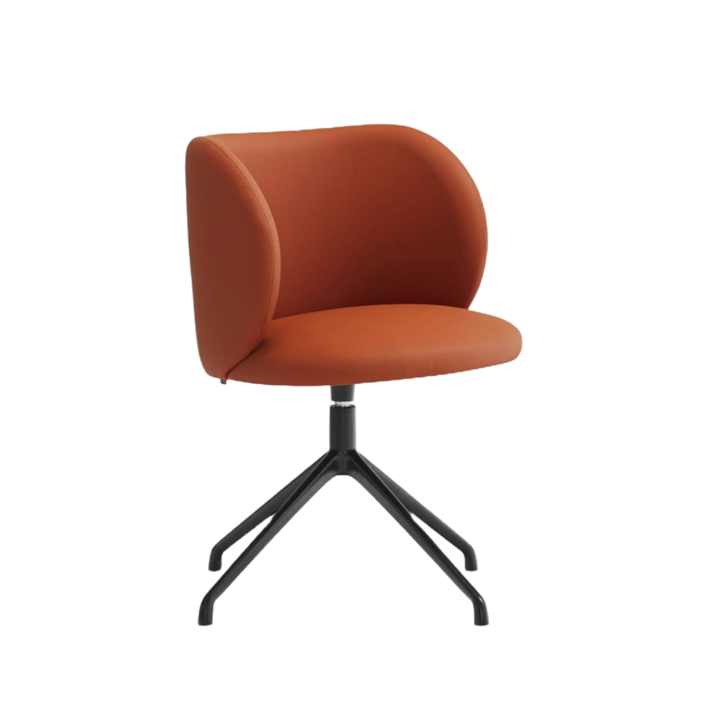 Krzesło obrotowe MOGI pomarańczowa ekoskóra z czarną podstawą Teulat    Eye on Design