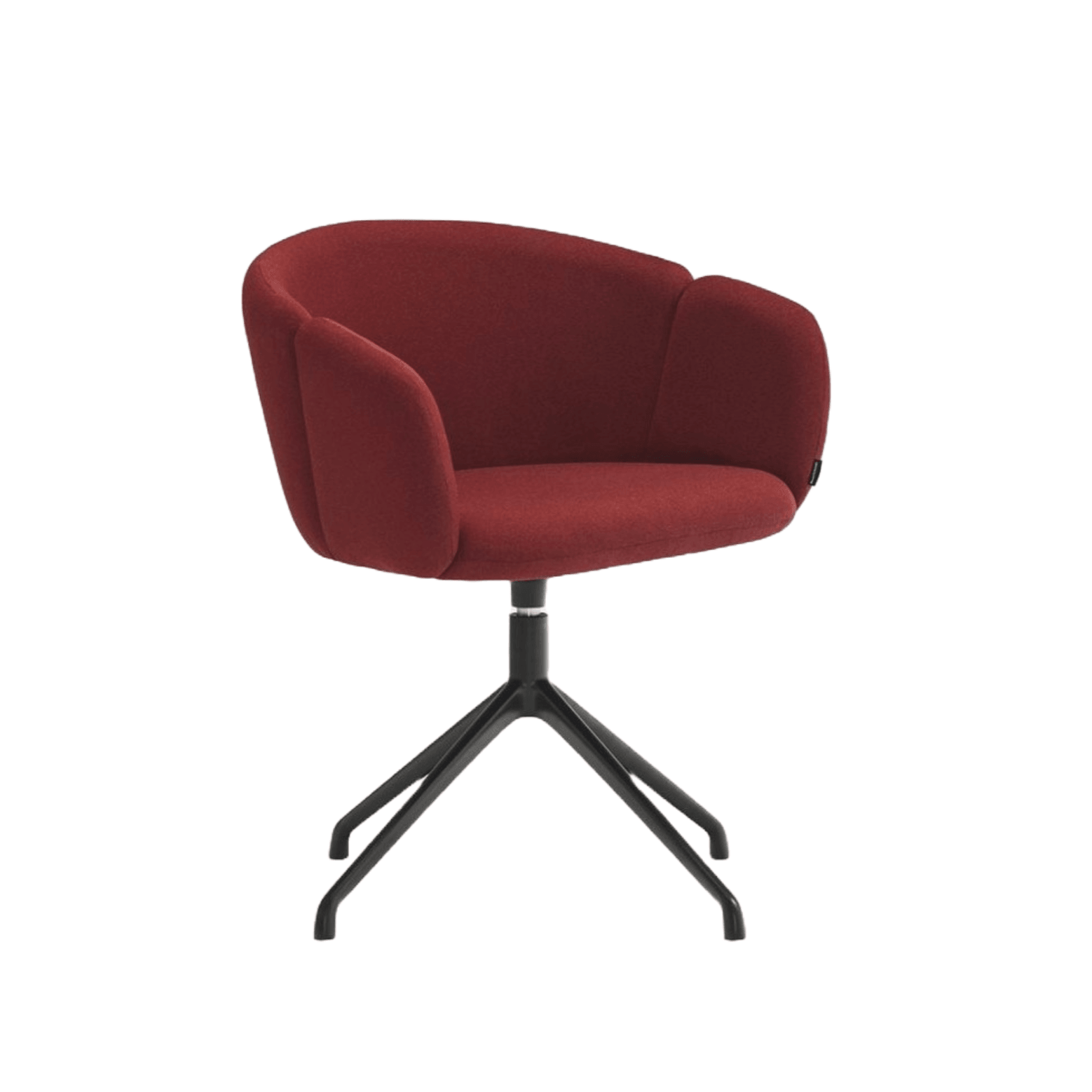 Krzesło obrotowe z podłokietnikami ADD czerwony z czarną podstawą Teulat    Eye on Design