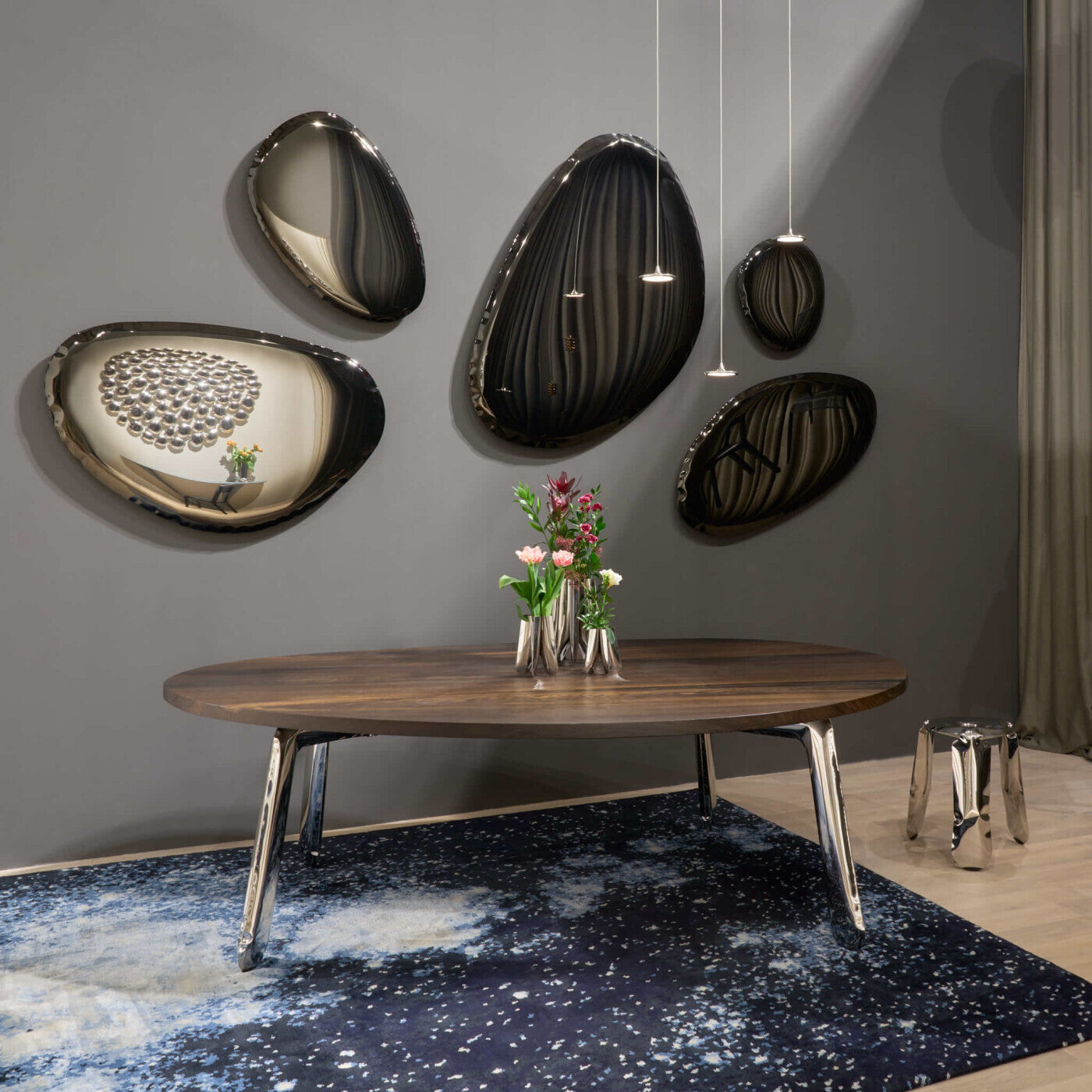 Zestaw lamp wiszących LUNA inox