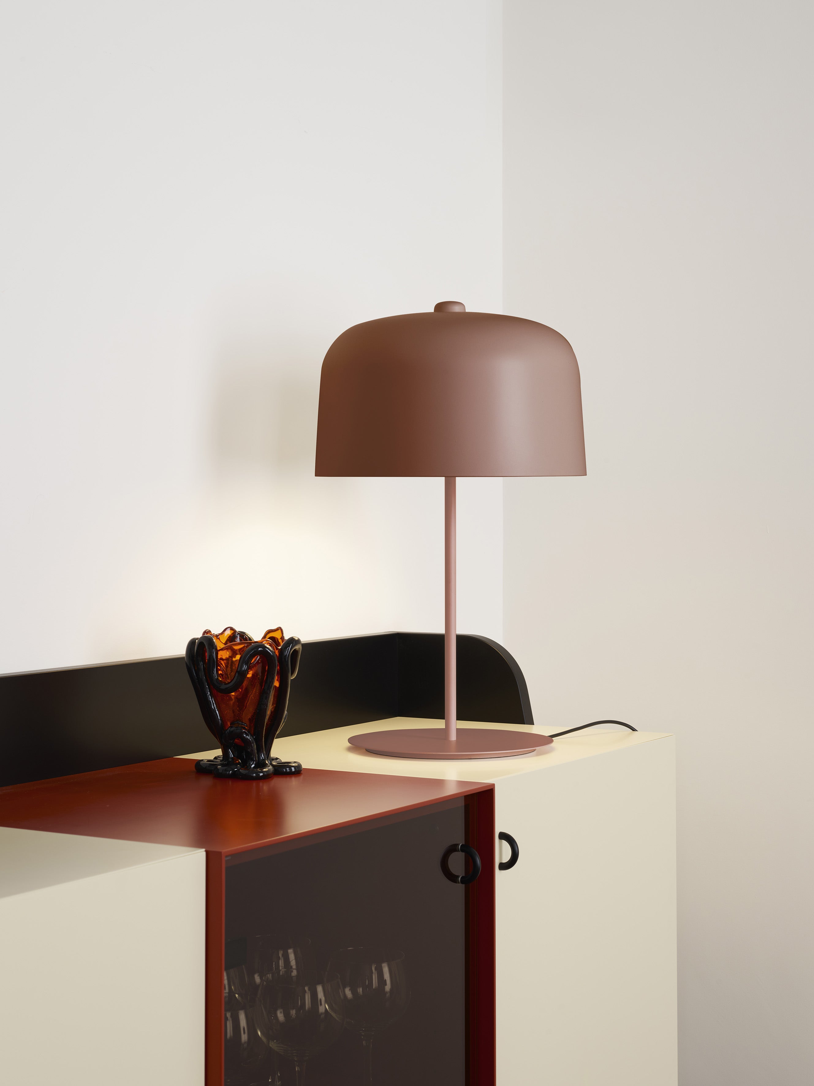 Table lamp is gray ziles