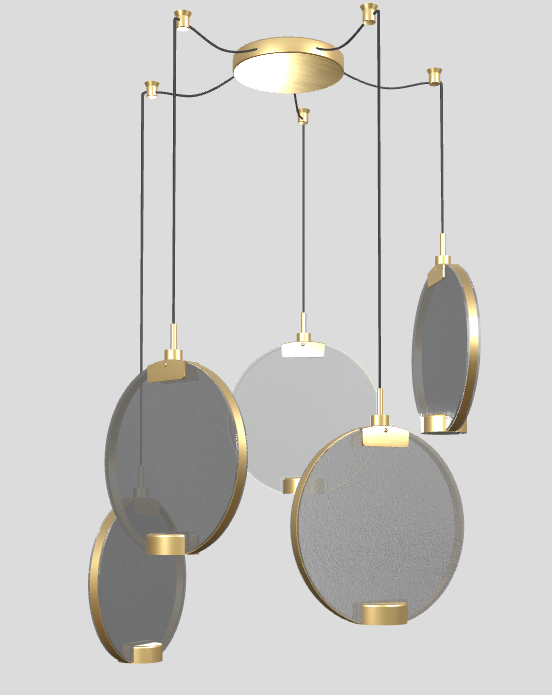 Lampa wisząca HORO S5 szczotkowany mosiądz