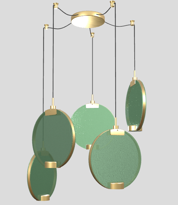 Lampa wisząca HORO S5 szczotkowany mosiądz