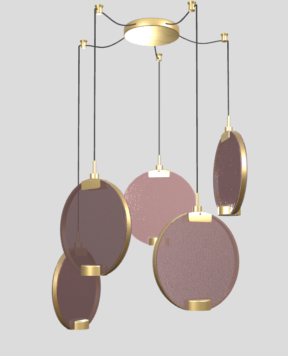 Lampa wisząca HORO S5 szczotkowany mosiądz