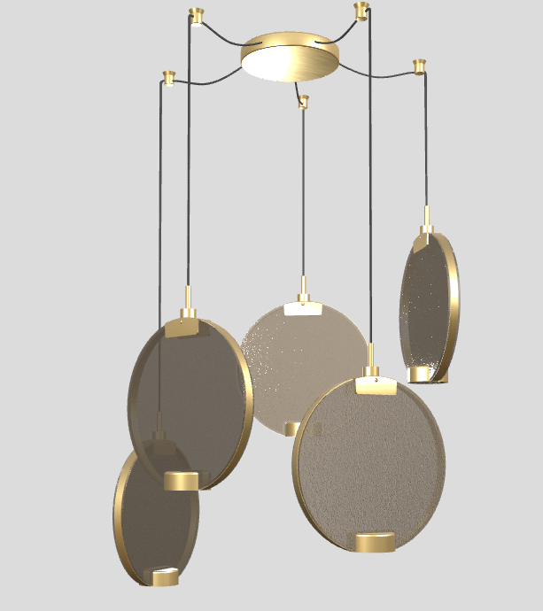 Lampa wisząca HORO S5 szczotkowany mosiądz