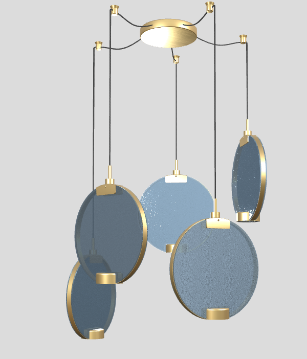 Lampa wisząca HORO S5 szczotkowany mosiądz
