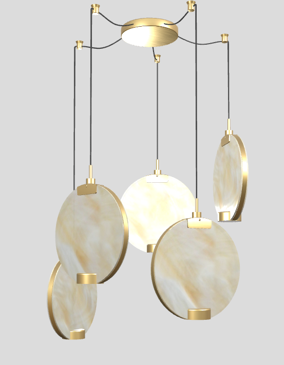 Lampa wisząca HORO S5 szczotkowany mosiądz
