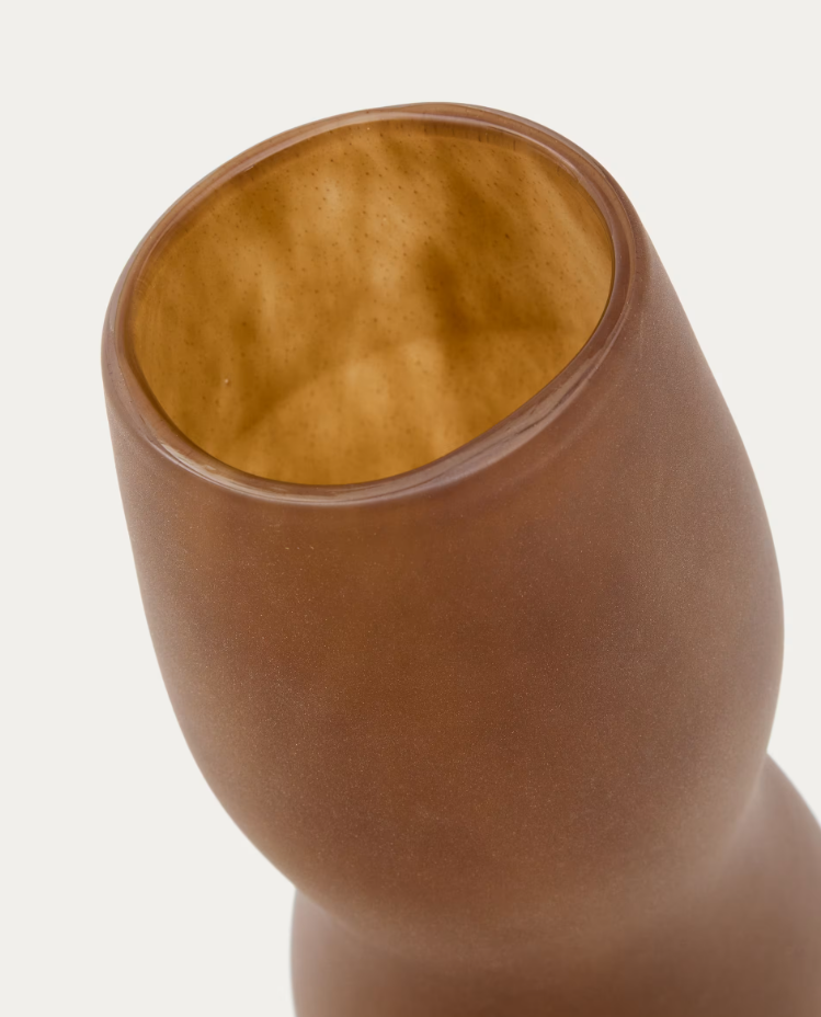 Vase Numa light brown glass