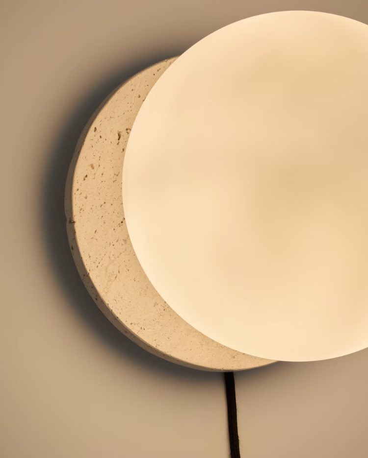 Malachi wall lamp light beige travertine