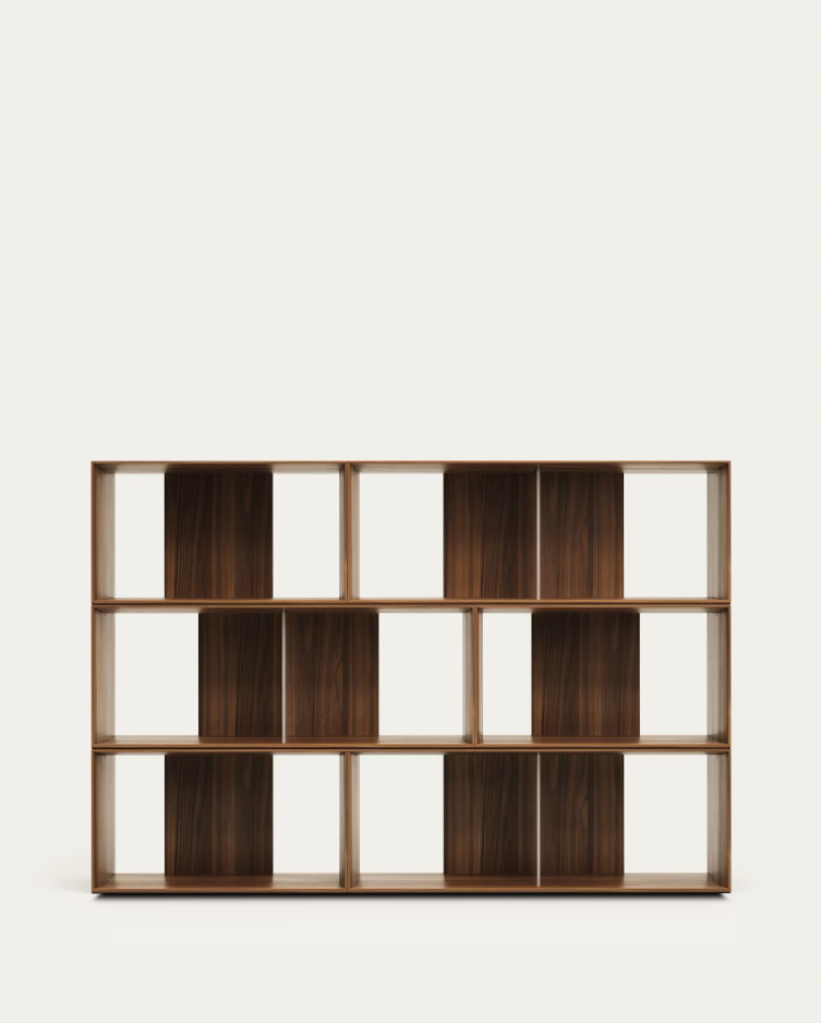 6-Modular Litto Nut Veneer bookcase