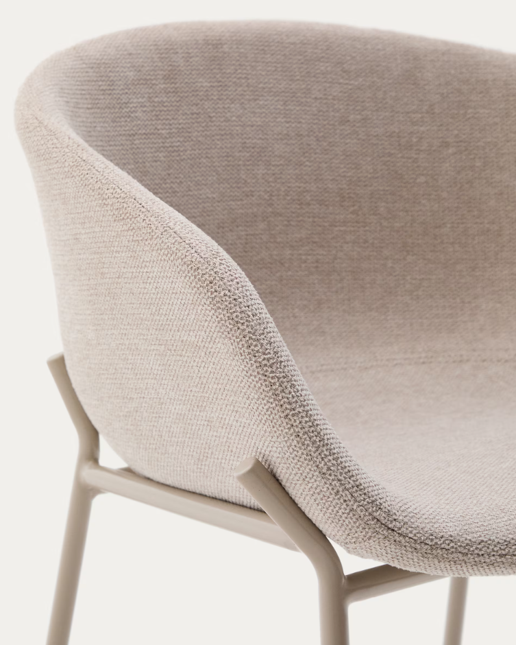 Yvette beige bar chair with a beige base