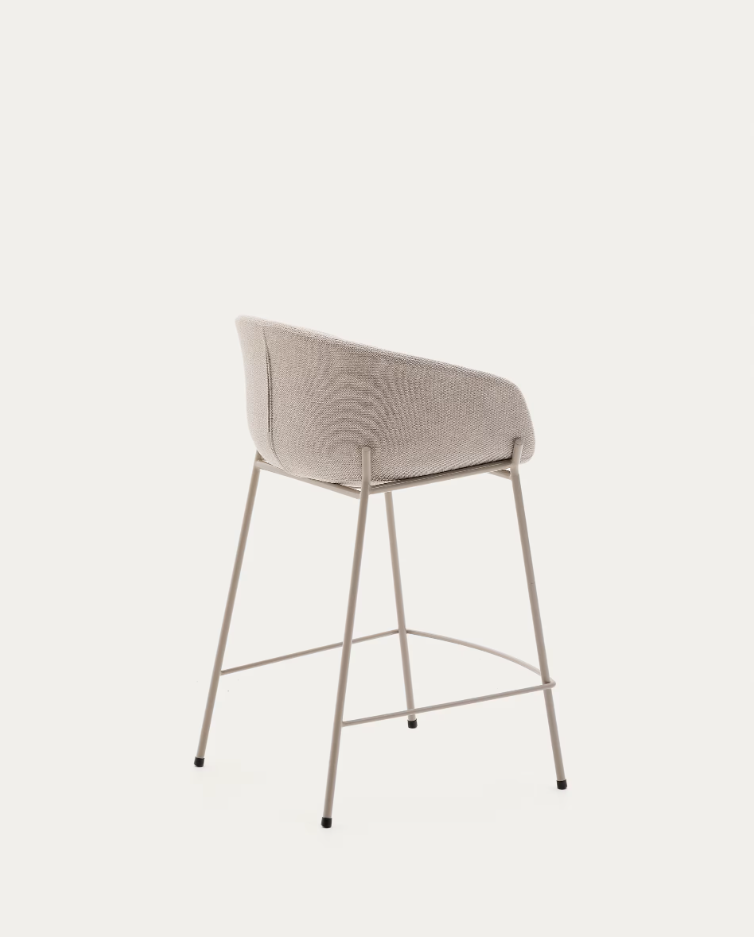 Yvette beige bar chair with a beige base