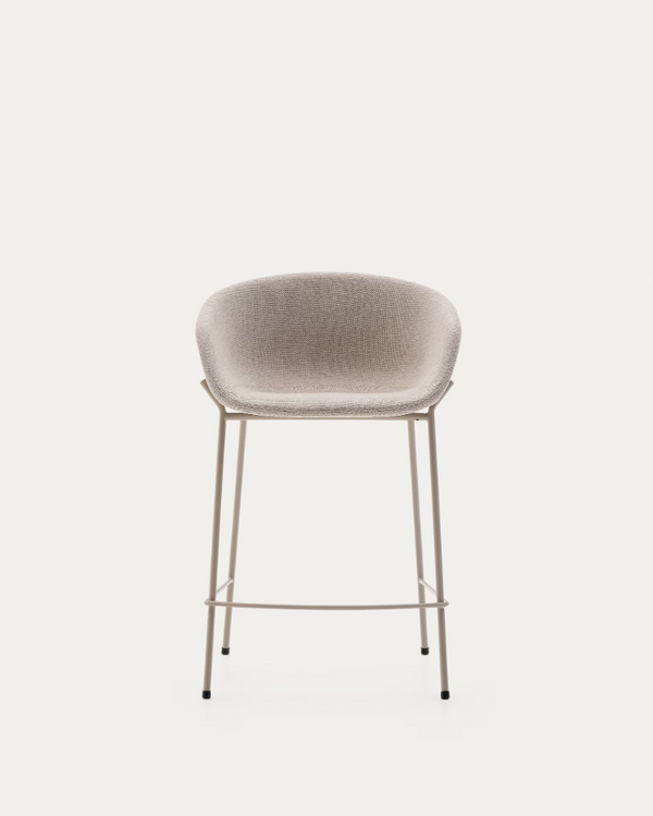 Yvette beige bar chair with a beige base