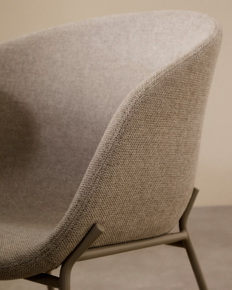 Yvette beige chair with a beige base