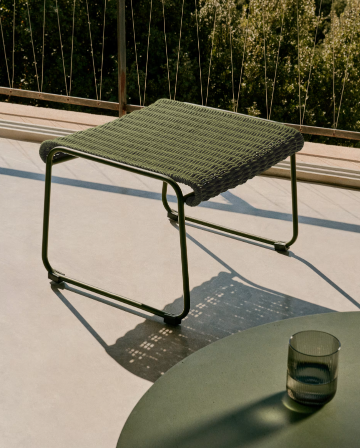 External footrest Maurina Zielony with a green steel base