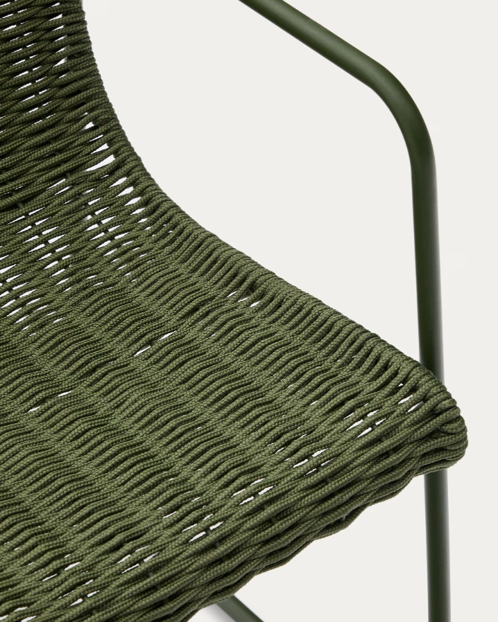 External chair Maurina Zielony with a green steel base