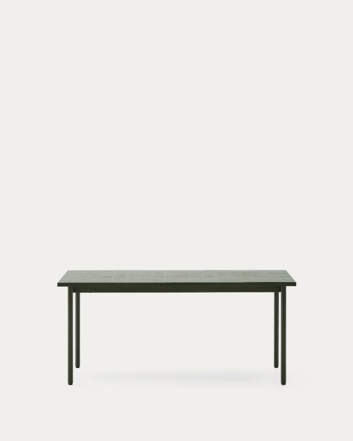 Maurina Zielony outer table with a green steel base