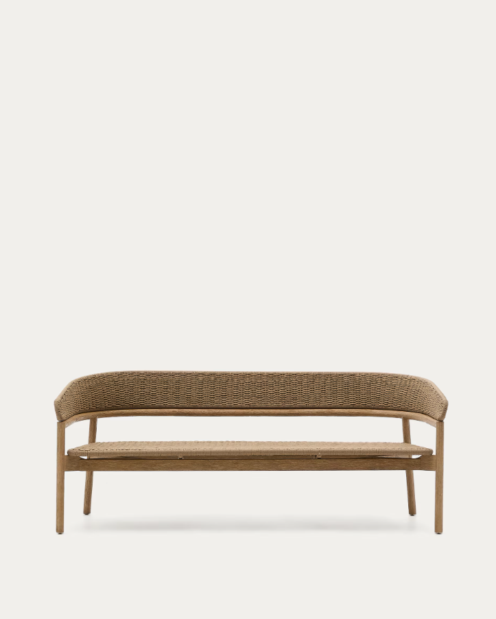 Arinella external sofa solid acacia wood with a beige rope