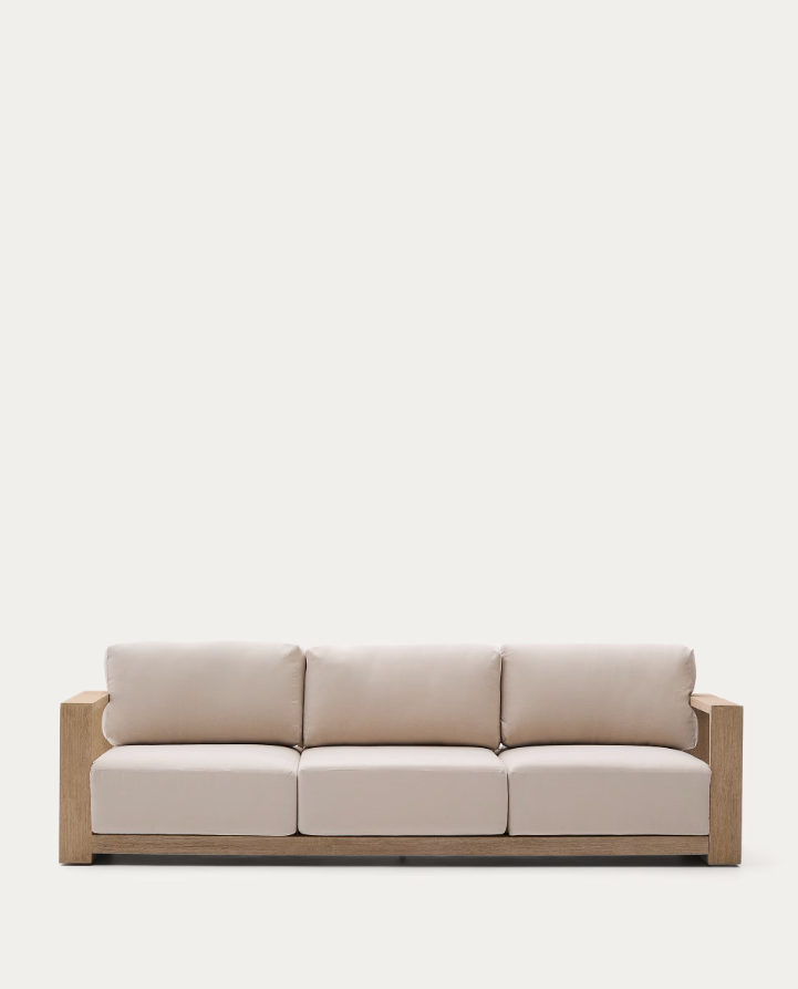 Ambra externes Sofa Ambra Acacia Holz mit cremiger Sitz