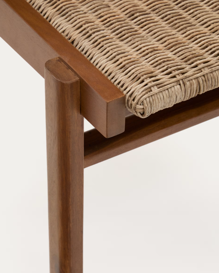 ITANI external chair, acacia wood with rattan seat