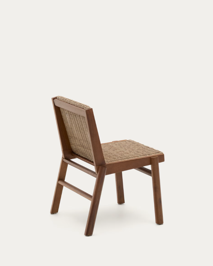 ITANI external chair, acacia wood with rattan seat