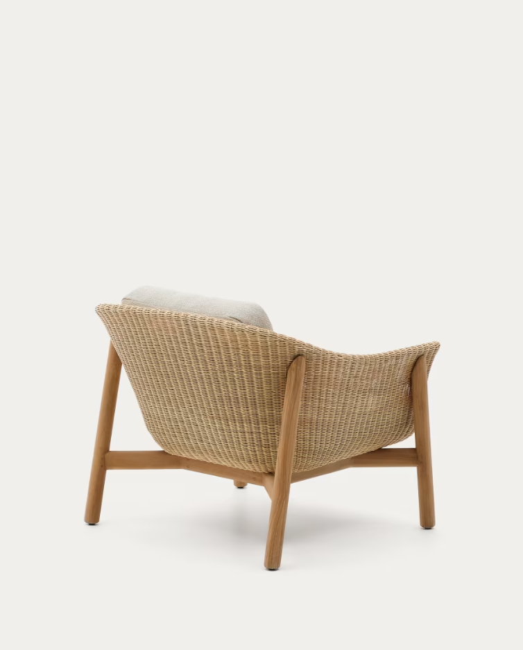 Galea outer chair. Teke wood with rattan seat