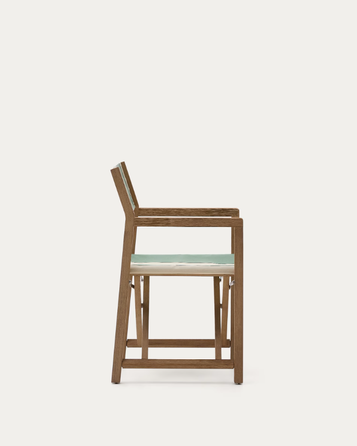 Eternal folding chair Vilara green and beige with acacia base [Julia] [Amelia SPR]