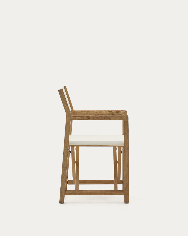 Vilara white external chair with acacia base [Julia] [Amelia SPR]