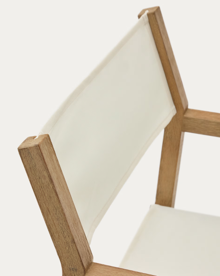 Vilara white external chair with acacia base [Julia] [Amelia SPR]