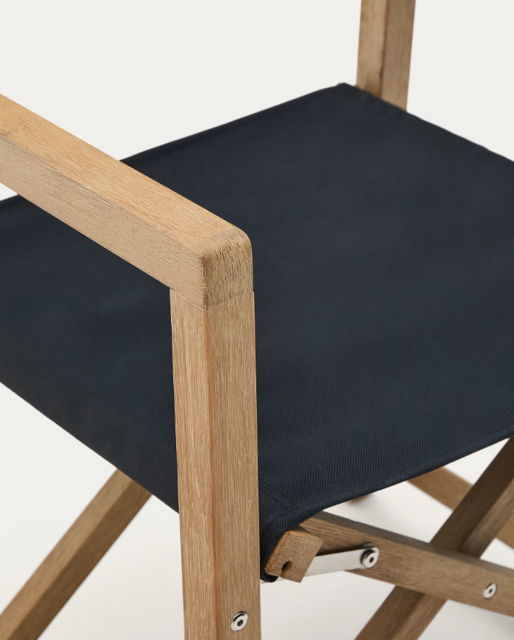 Vilara Black External Chair with an acacia base