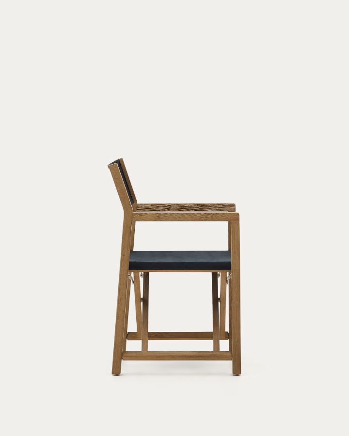 Vilara Black External Chair with an acacia base