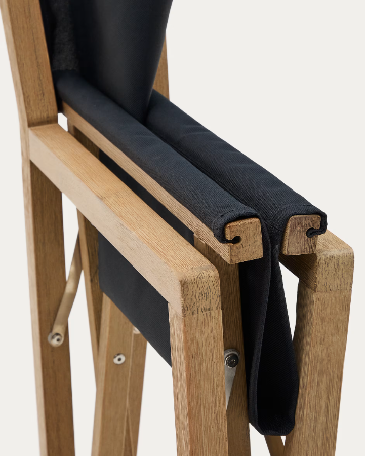 Vilara Black External Chair with an acacia base