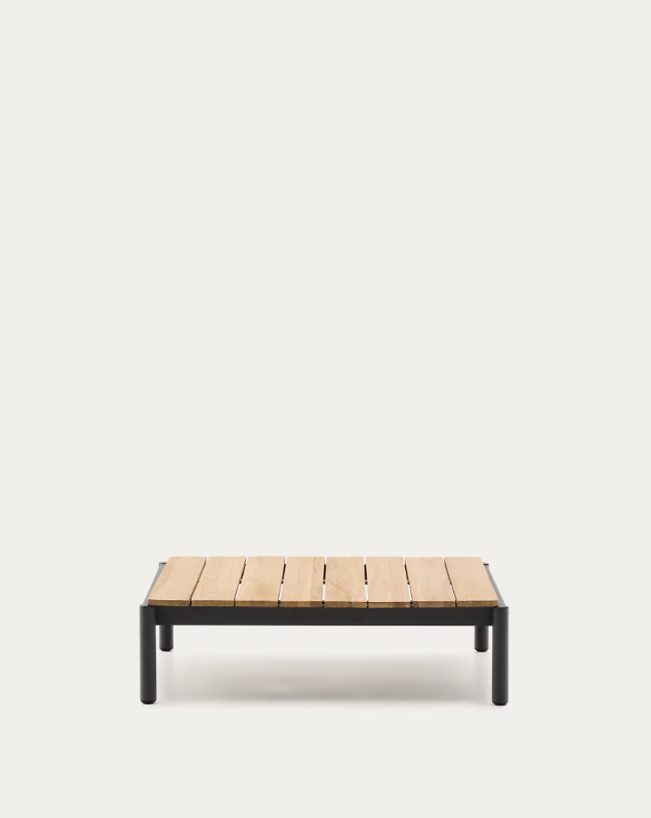 Sorells external coffee table. Towe wood with a gray base