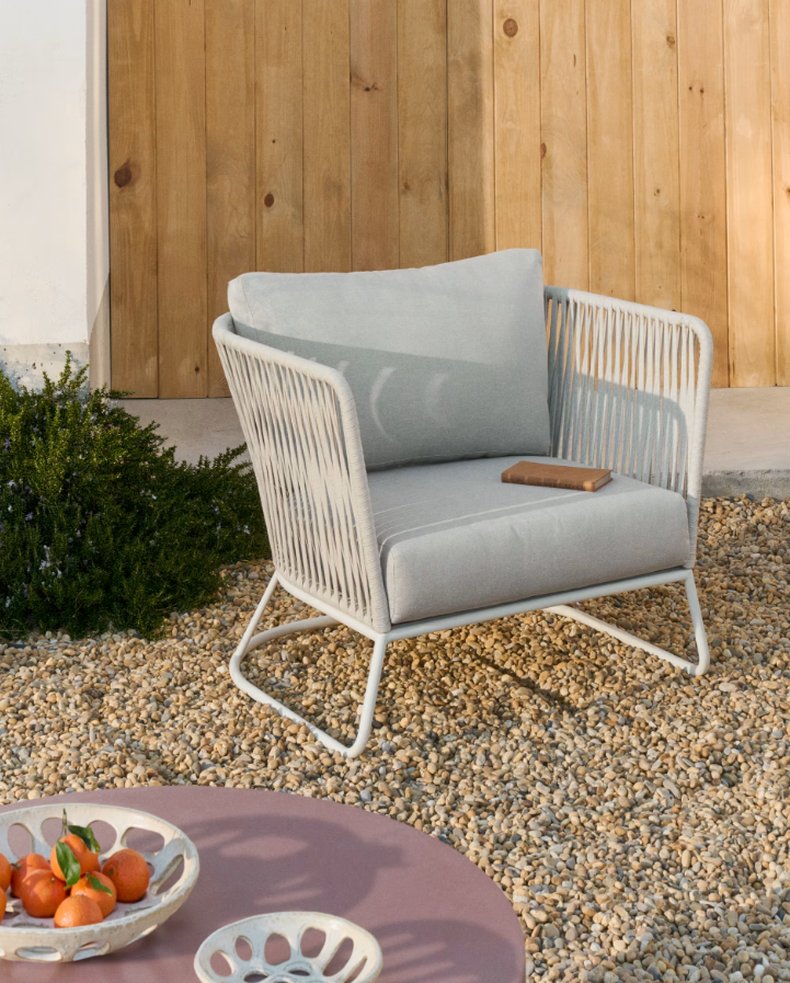 Gray saconca garden armchair